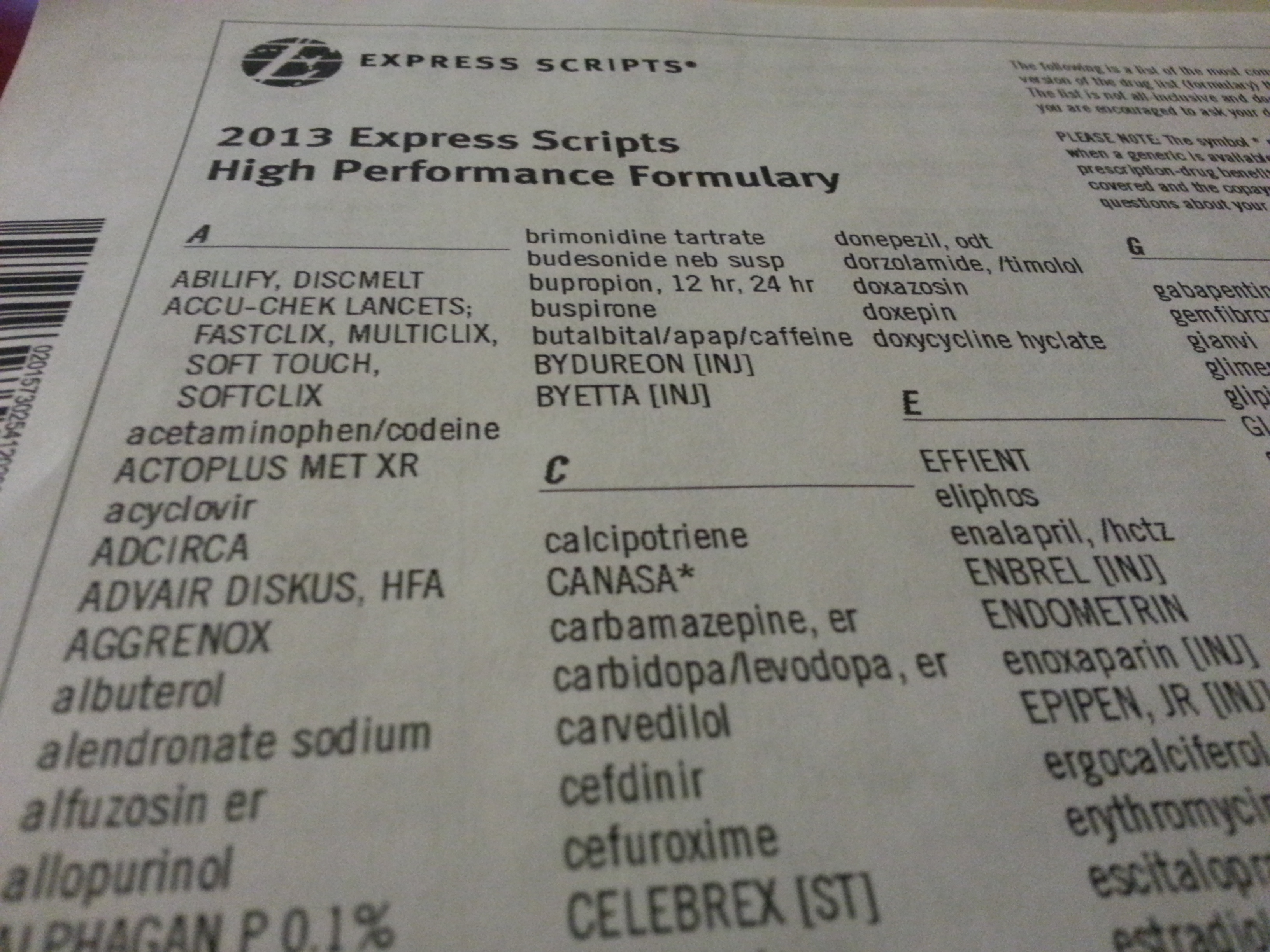 My formulary letter