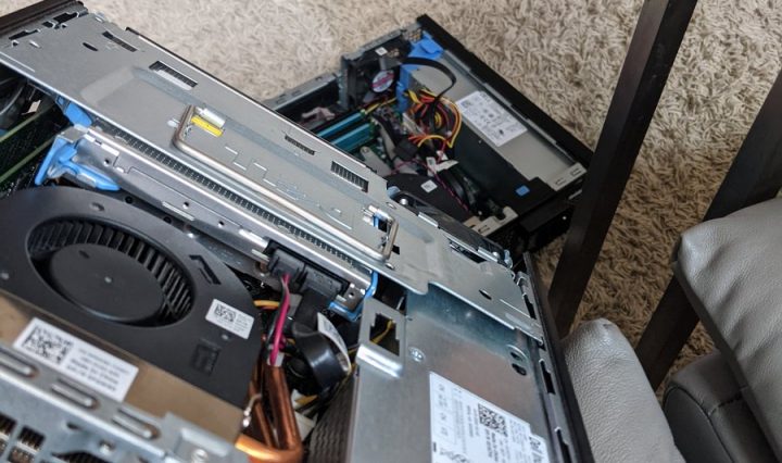 picture of inside of Dell Optiplex computer