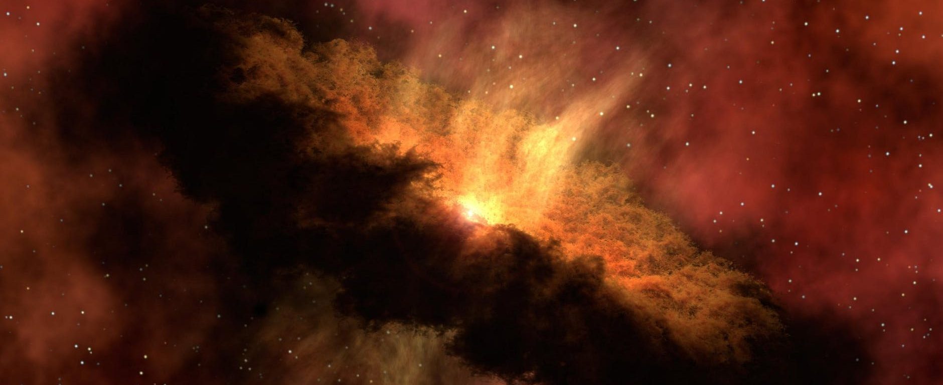 red and orange galaxy illustration